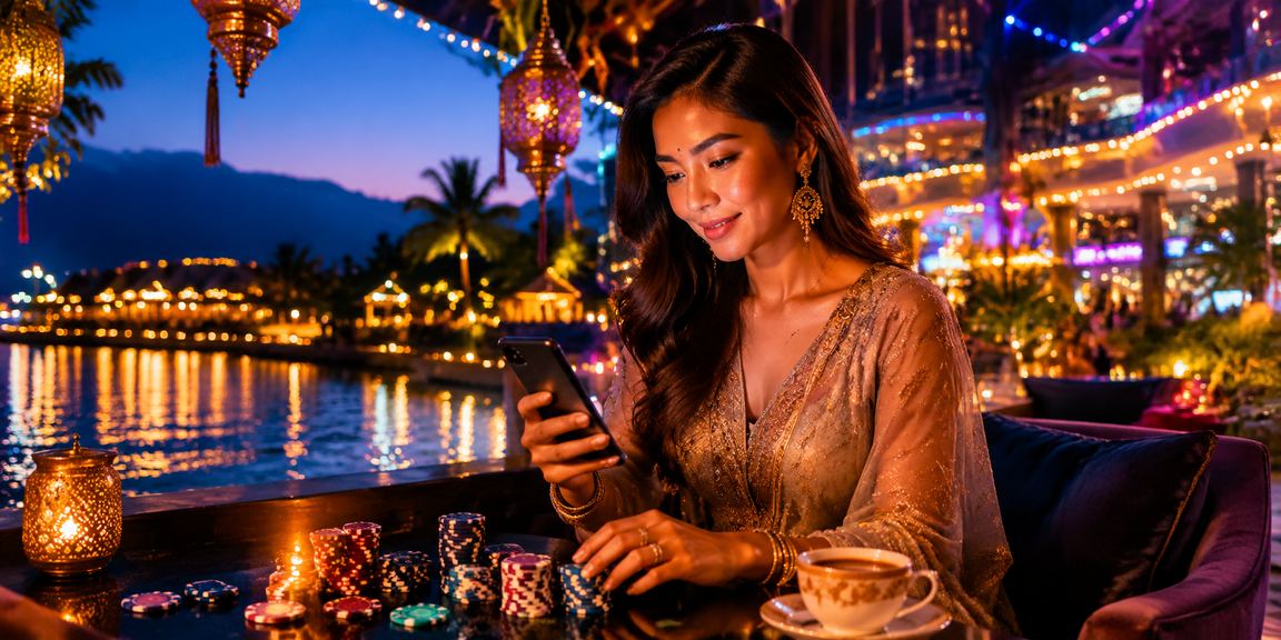 Pemain mengakses platform pertaruhan sukan mudah alih di Langkawi melalui telefon pintar